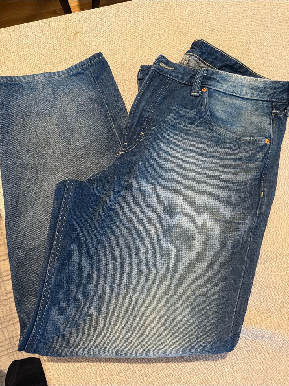 H&M Men's Faded Blue Straight Jeans 38x32